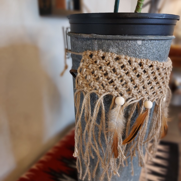 Boho Macrame Plant Skirt - Picture 4 of 6